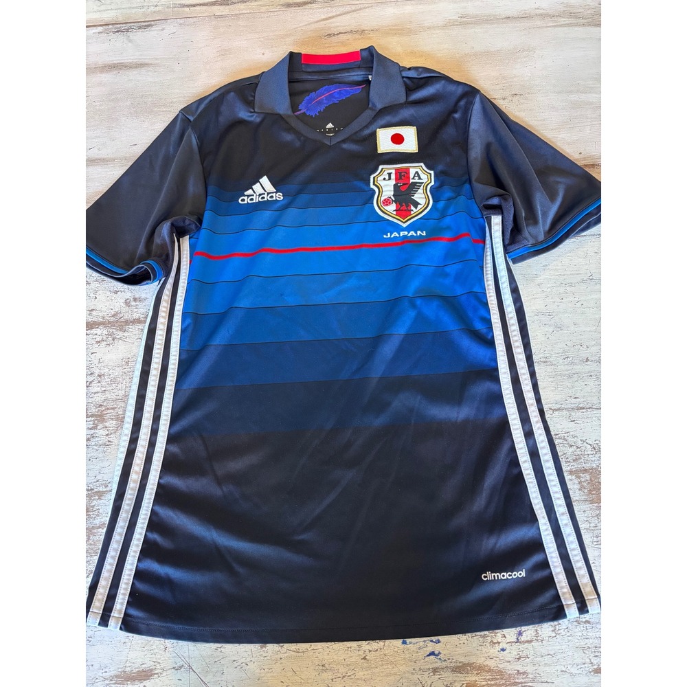 ADIDAS 2016 Japan national team soccer jersey mens small navy blue climacool jfa